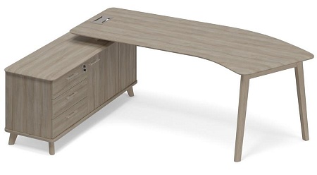 Стол на тумбе левый (тип 5) WOOD эргономичный ТМ В2 127