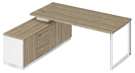 Стол руководителя на опорной тумбе левый БР 102L