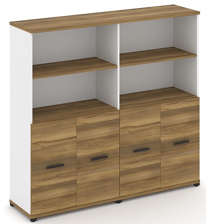 Шкаф две широкие секции, 4 ниши (4 фасада ЛДСП, 2 ниши) CN.STS-421 B/W