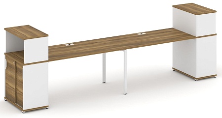 Рабочая станция с опорными шкафом купе с надставкой низкой CN.ORS-239 B/W