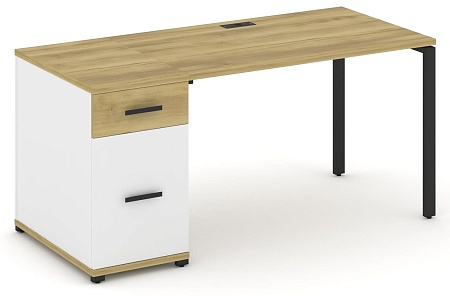 Стол рабочий с одной опорной тумбой CN.SP-406 B/W