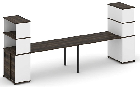 Рабочая станция с опорными шкафом купе с надставкой высокой CN.ORS-243 B/W