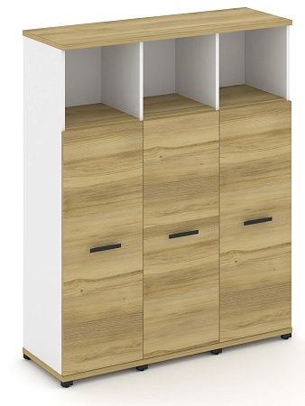 Шкаф три узкие секции, 4 ниши (3 фасада ЛДСП,  3 ниши) CN.STU-433 B/W