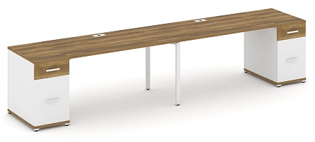 Рабочая станция на 2 места с двумя опорными тумбами CN.ORS-415 B/W