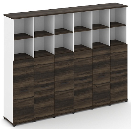 Шкаф шесть узких секций, 5 ниш (6 фасадов ЛДСП, 3 ниши) CN.STU-564 B/W