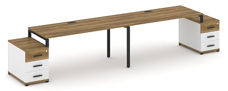 Рабочая станция на 2 места с двумя опорными тумбами CN.ORS-320 B/W