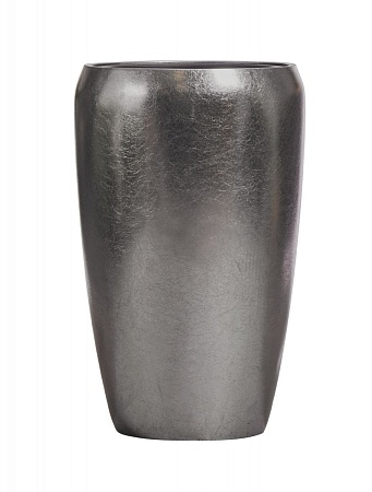 Кашпо TREEZ Effectory Metal Высокий округлый конус Стальное серебро в-68 см, д-43 см