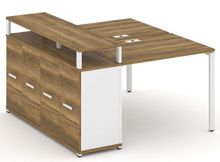 Рабочая станция с опорным распашным шкафом с верхним горизонтом CN.DRS-221 B/W