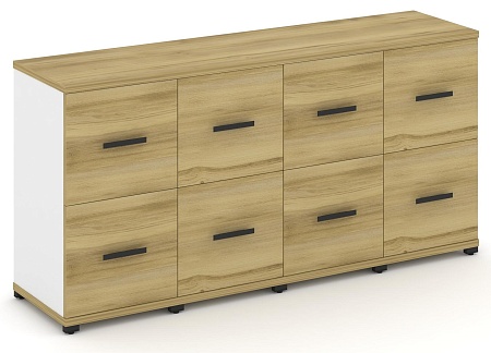 Шкаф четыре узкие секции, 2 ниши (4 фасада фасада ЛДСП, 1 ниша + 4 фасада ЛДСП, 1 ниша) CN.STU-242 B/W