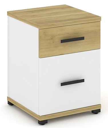 Тумба опорная/приставная 1 ящик + 1 распашной фасад. CN.TUO-004 B/W