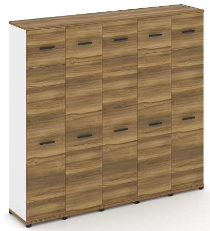 Шкаф пять узких секций, 5 ниш (5 фасадов ЛДСП, 4 ниши + 5 фасадов ЛДСП, 1 ниша) CN.STU-557  B/W