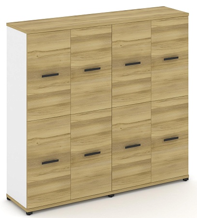 Шкаф две широкие секции, 4 ниши (4 фасада ЛДСП, 2 ниши + 4 фасада ЛДСП, 2 ниши) CN.STS-422 B/W