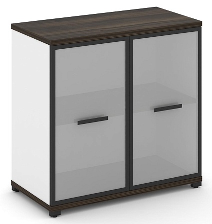 Шкаф две широкие секции, 2 ниши (2 фасада стекло белое матовое в раме, 2 ниши) CN.STS-213 RM B/W