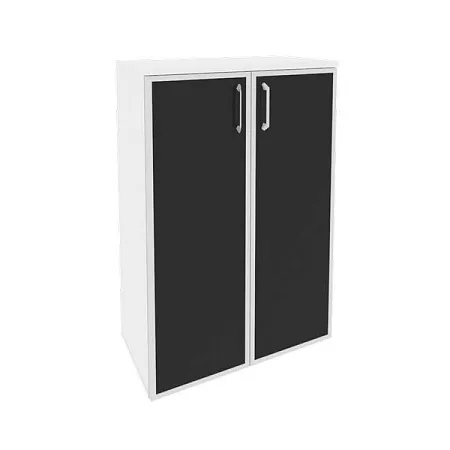 Шкаф средний широкий (2 средних фасада стекло лакобель в раме) O.ST-2.4Rblack