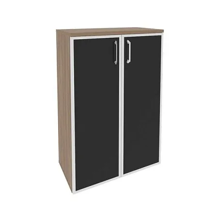 Шкаф средний широкий (2 средних фасада стекло лакобель в раме) O.ST-2.4Rblack