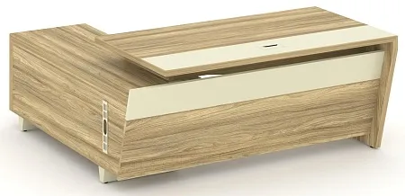Стол руководителя с опорной тумбой, правый COR.SRT-18(R)